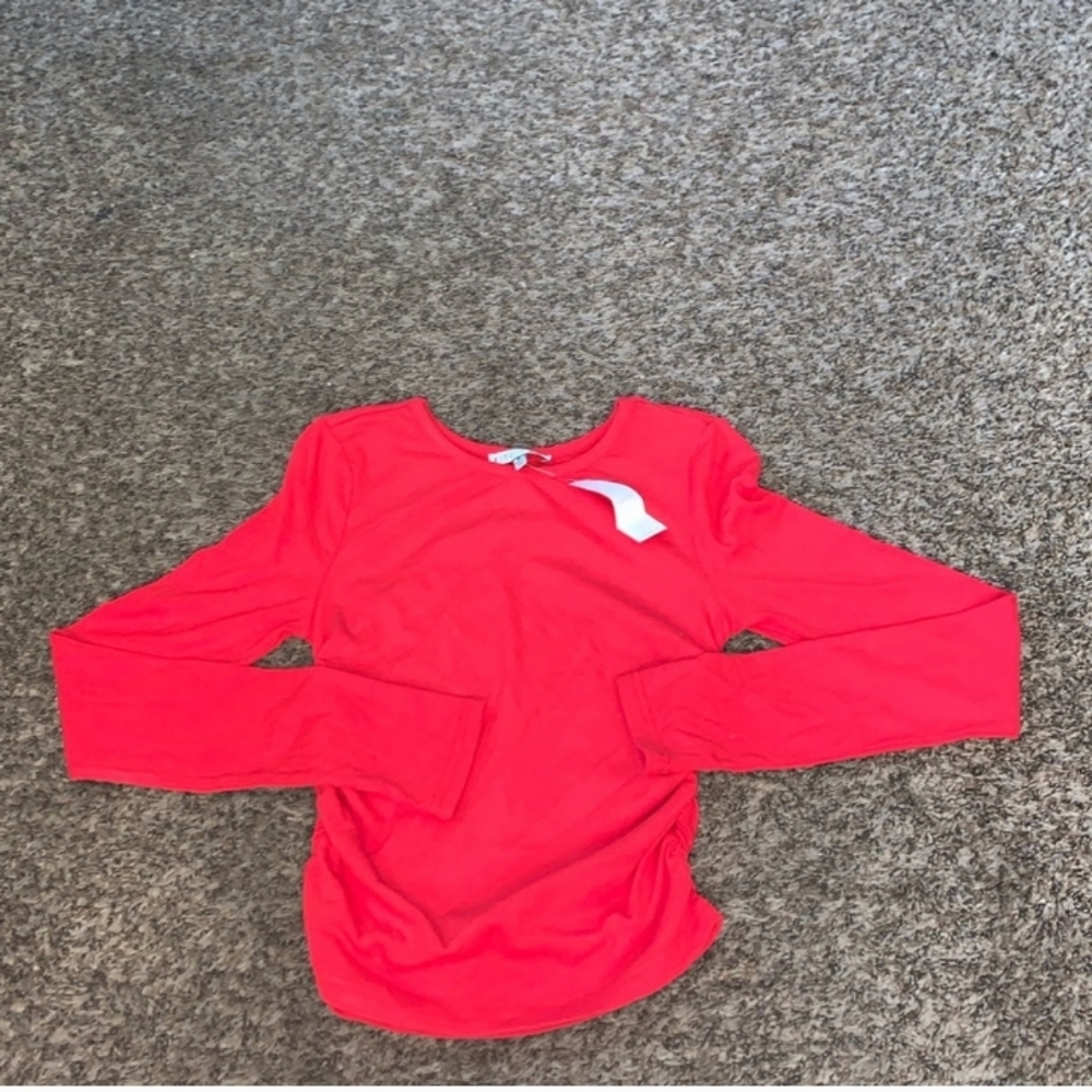 Fitz & Eddie, Womens NWTS sz Small red Ribbed stretchy long sleeve top. Adorable - Picture 8 of 10